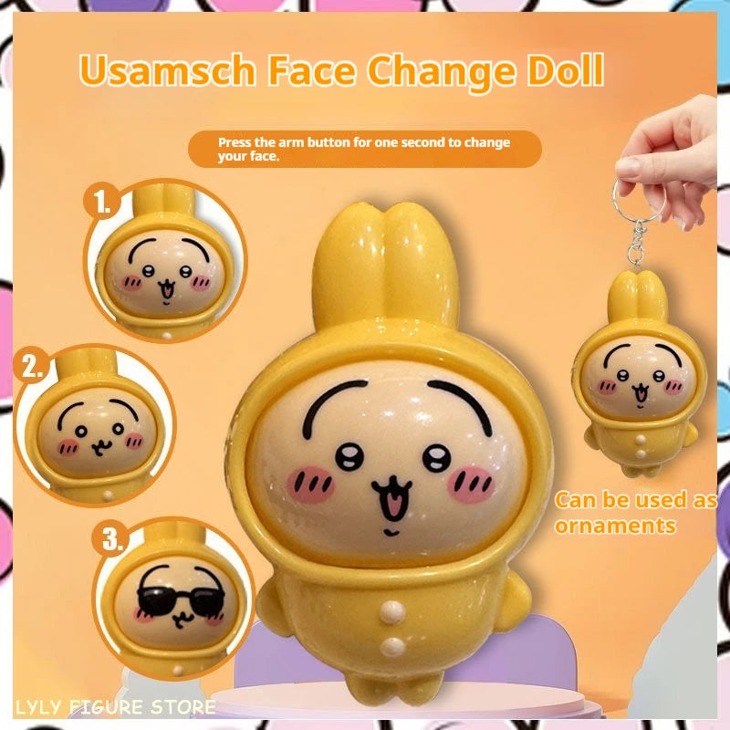 Kawaii Face Changing  Chiikawa , Keychain Bag Pendant