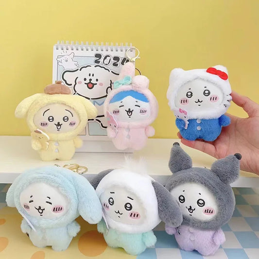 Random One Chiikawa Cosplay Sanrio Plush Doll Keychain